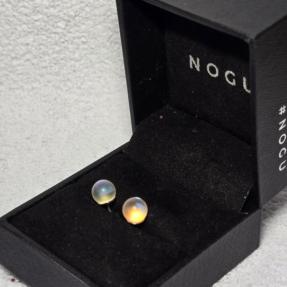 Nogu Sterling Silver Mermaid Glass Mini Stud Earrings